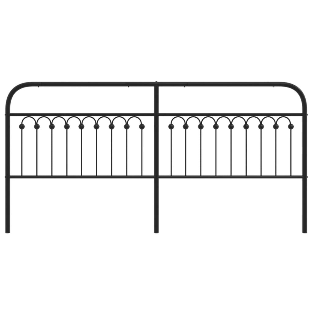 Vidaxl (Black, 200 Cm) Metal Headboard Bedroom Home Bed Header Bed Headboard White 193 Cm - Image 2