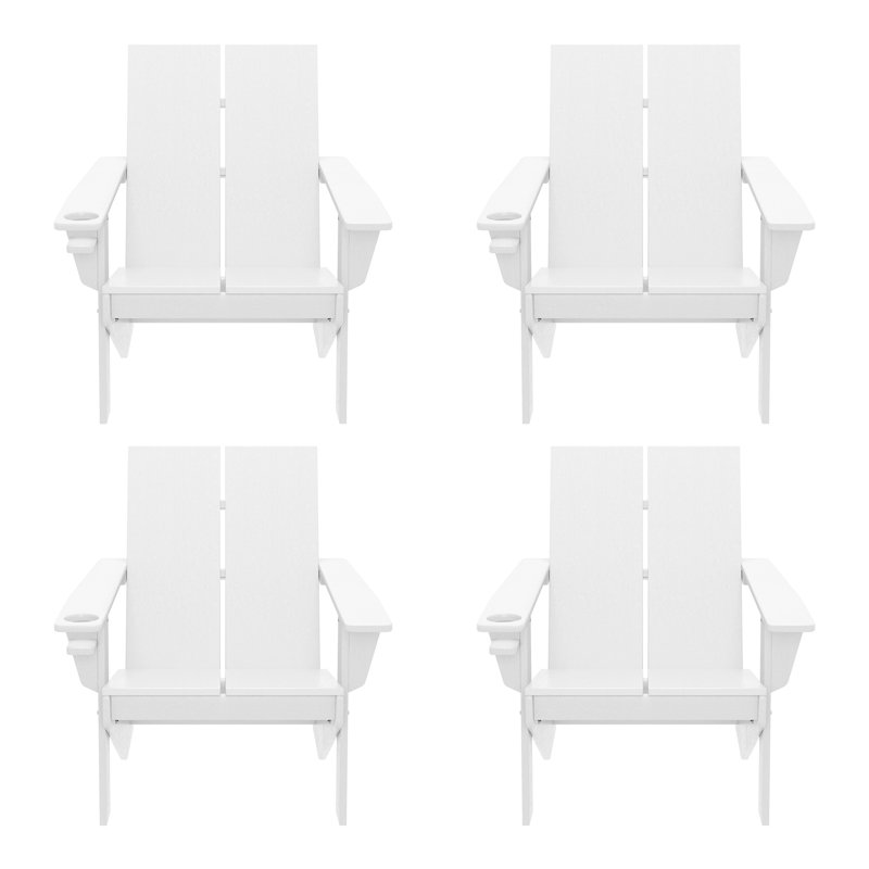 Modern Poly Adirondack Chair (Set Of 4), White