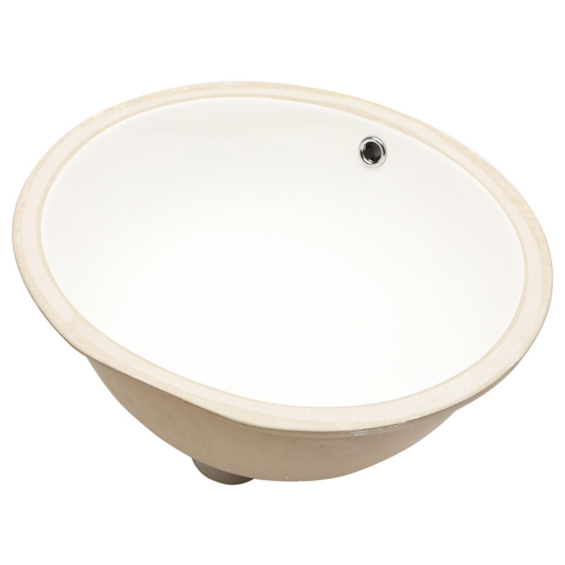 Modern Bathroom Sink In White Ceramic - 19X16 Inches, Oval Undermount With Overflow, Stain Overflow 19"X16", White, , Contemporary Appeal