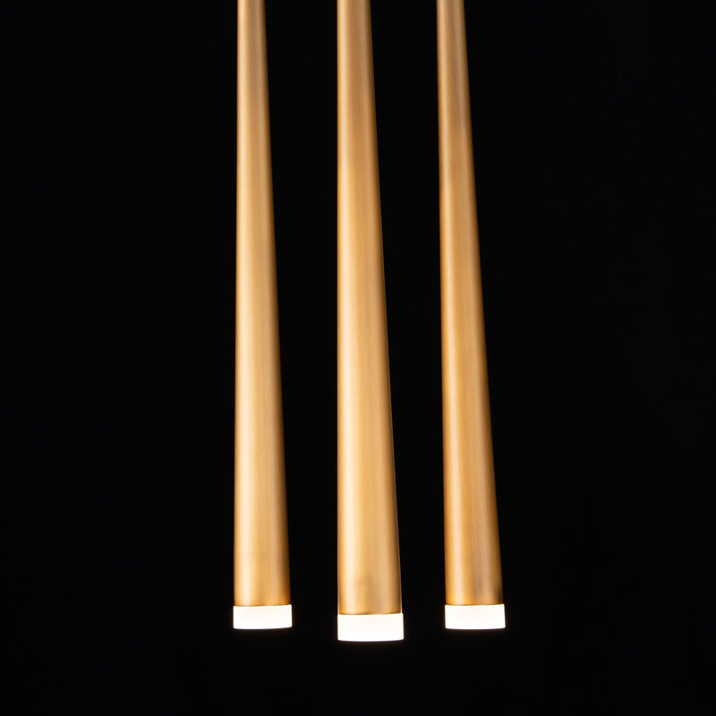Cascade 3 - Light LED Pendant, Aged Brass