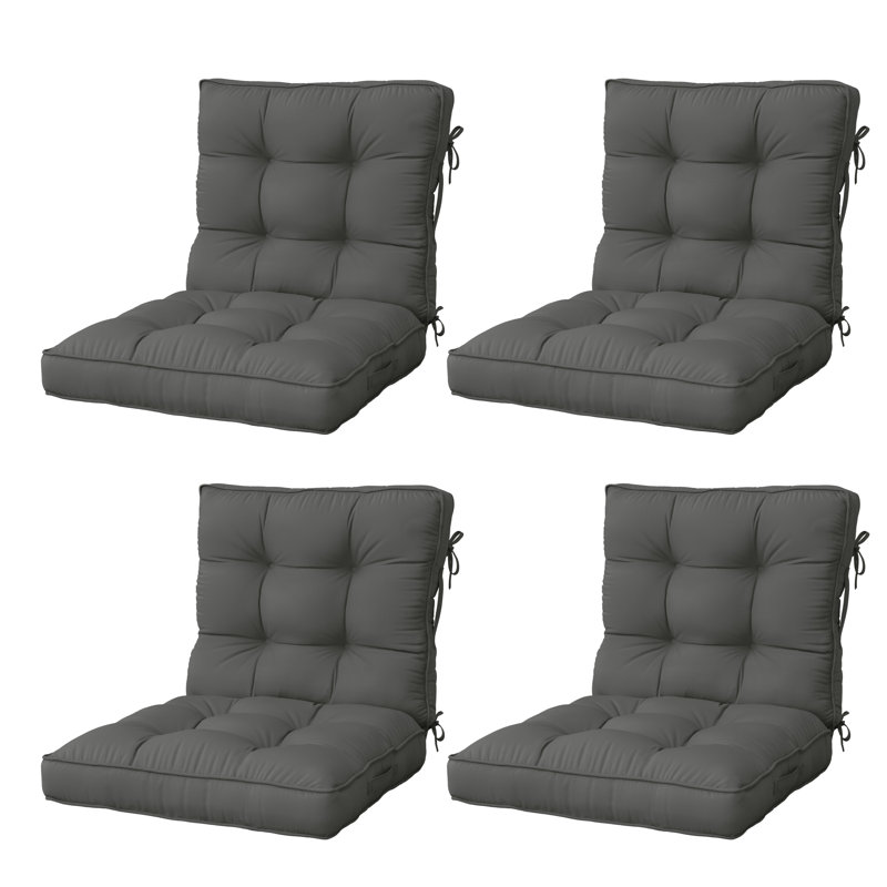 Anjelyka 20"W X 19"D Outdoor Cushions Indoor And Outdoor Seat/Back Cushion, Upgraded Filled Patio Chair Cushions, Light Gray