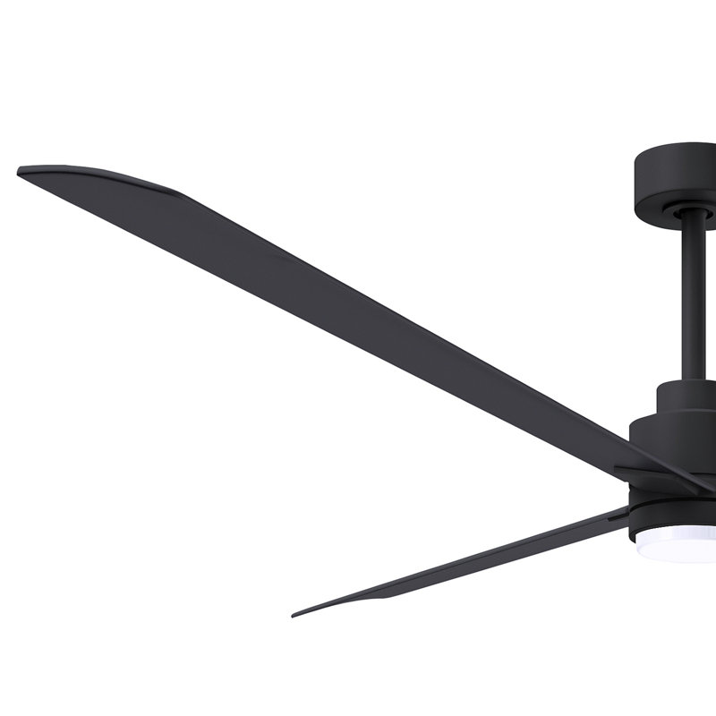Ventilateur de plafond Alessandra, Noir mat, Noir mat, 72"