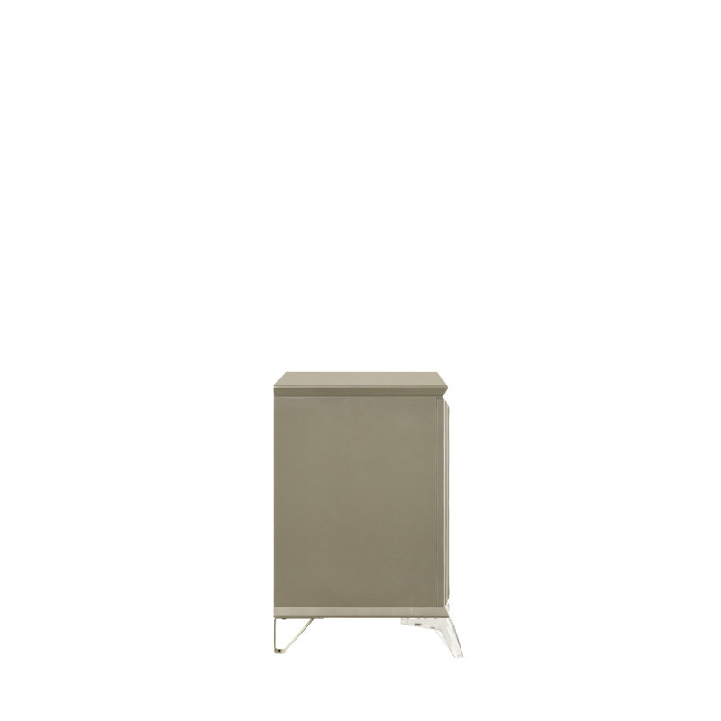 Armoire contemporaine 2 chambres à finition argentée avec bordure moderne
