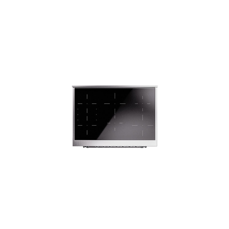 Cuisinière à induction 36 pouces avec 6 éléments à induction ILVE Nostalgie II Series (porte en verre), Bourgogne / chrome