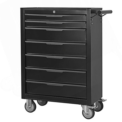 7-Drawer Rolling Tool Chest Cabinet, Large Capacity Tool Box With Wheels And Cylinder Locking, Entry Way Cabinet