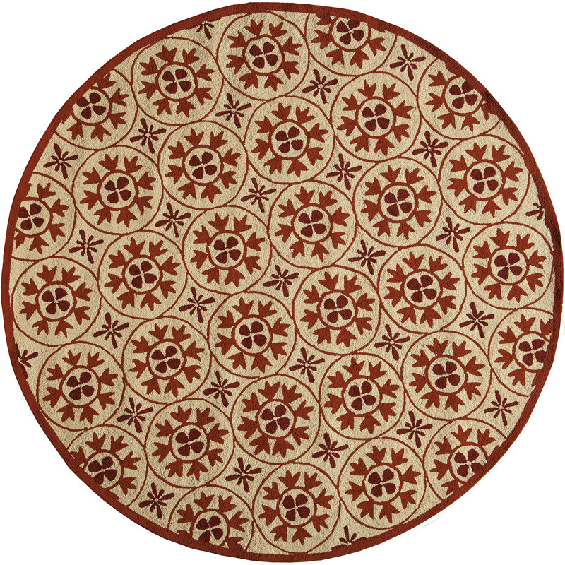 St James Geometric Indoor / Outdoor Rug, Round 9'