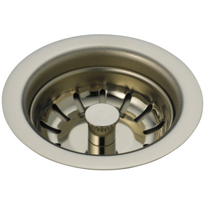 4.5 Inch Polished Nickel Kitchen Sink Basket Strainer, Stainless Steel Drain Strainer, Polished Nickel