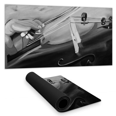 Musicien with cello mono colors - 15.75"x31.50" Desk mat