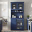 Armoire de cuisine sur pied 74,8 "de style Shaker avec étagère à vin et portes-323727106