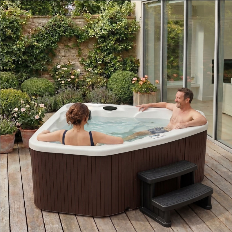 Lifesmart LS300 Plus 110 Volt 2-Person 17-Jet Plug and Play Hot Tub, Espresso