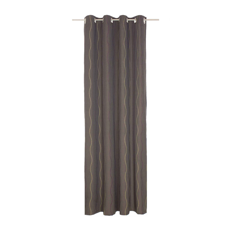 Pedersen Cotton Blend Eyelet Curtain, single Panel, opaque, 132cm Width x 180cm Drop, Brown