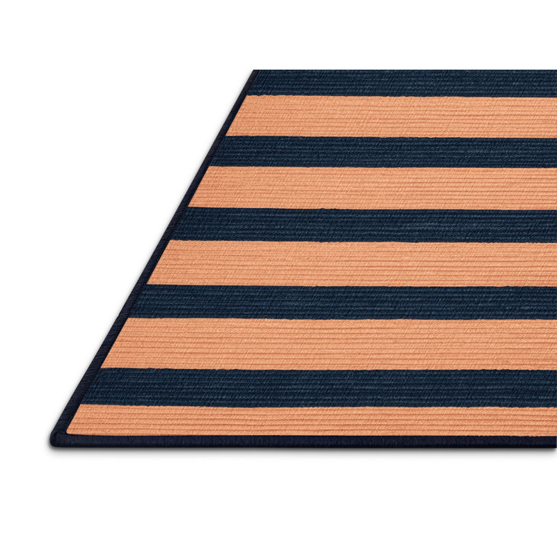 Machine Washable Horizontal Stripes Gray Area Rug, Runner 2' x 4'