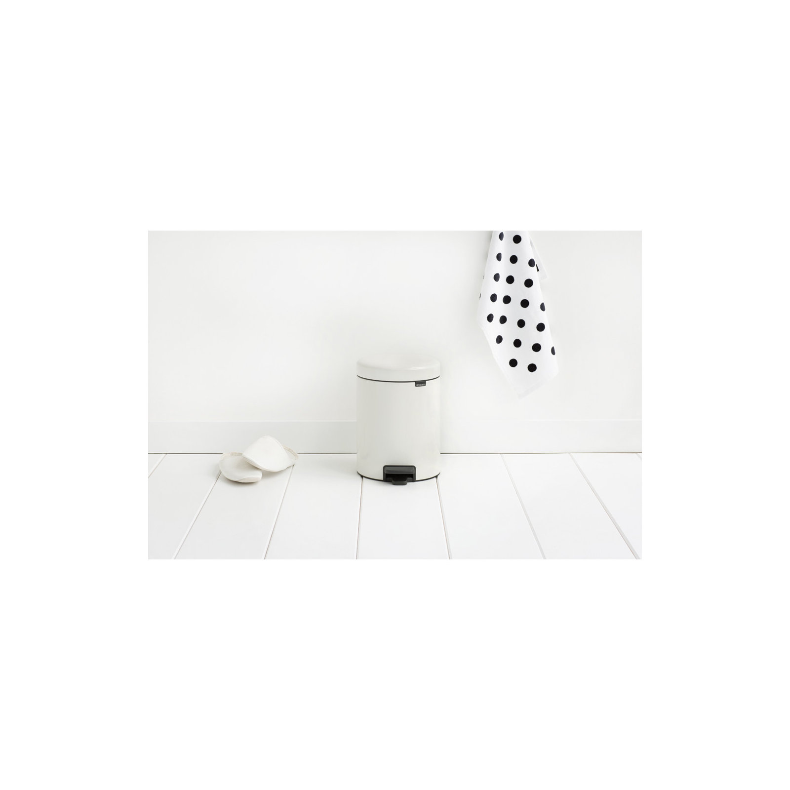 Brabantia NewIcon Step On Trash Can, 1.3 Gallon (5 Liter), White