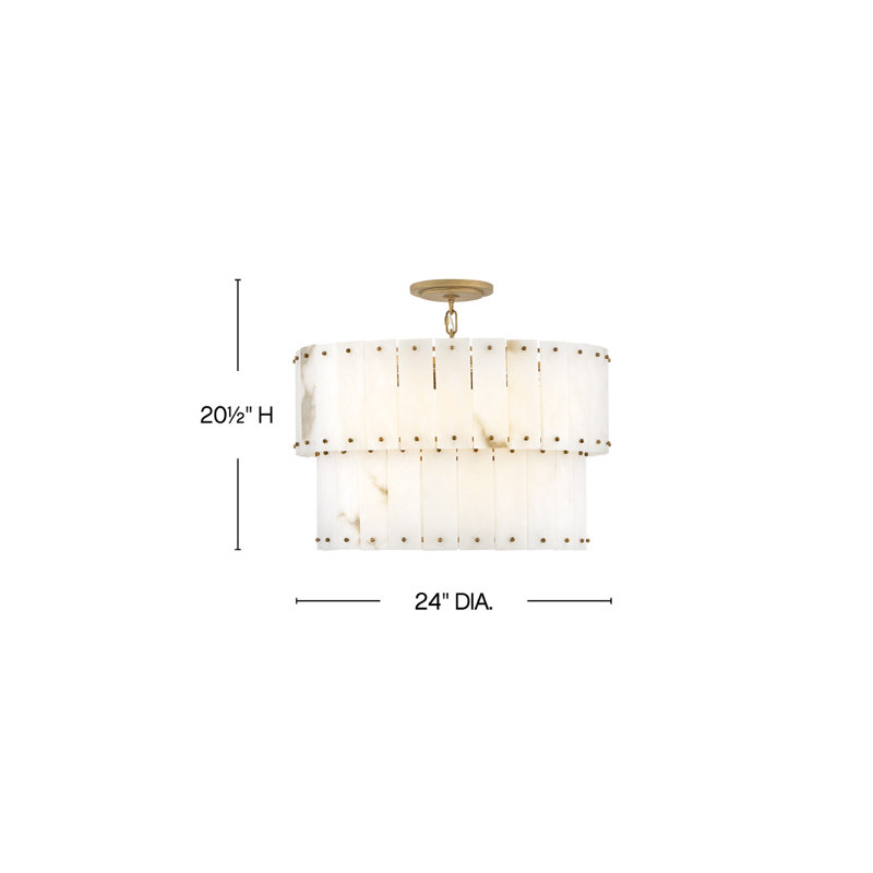 Simone 6 - Light Steel Dimmable Drum Chandelier