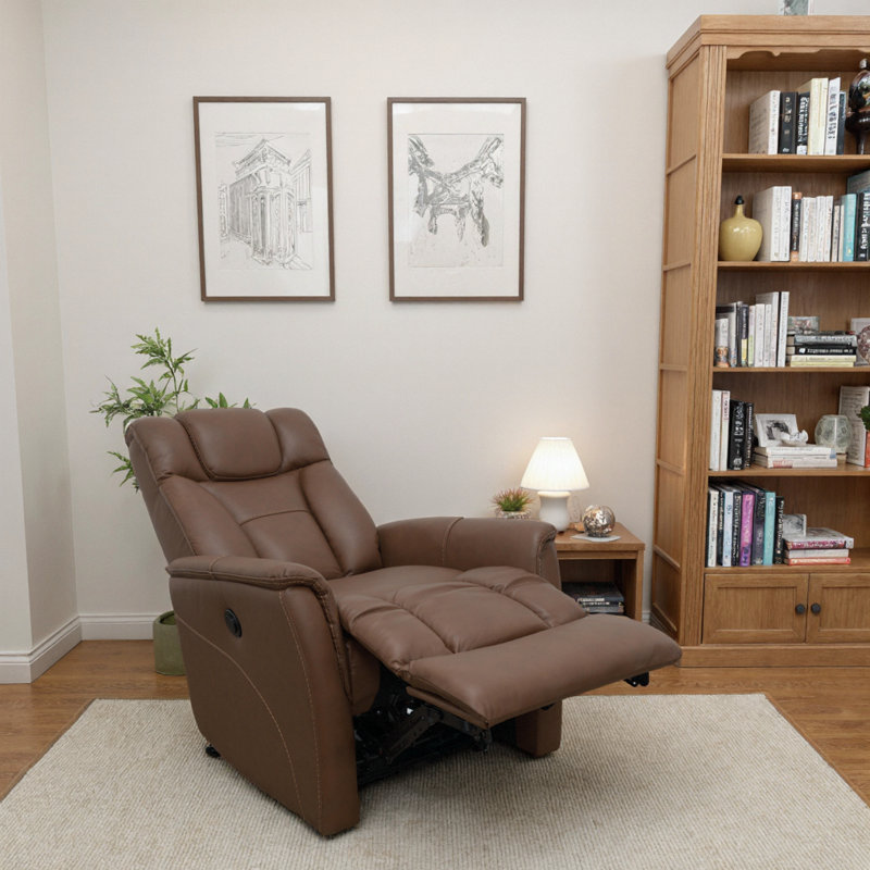 Fauteuil inclinable électrique de luxe avec appui-tête réglable et repose-pieds à bouton-poussoir - Un confort haut de gamme pour chaque maison