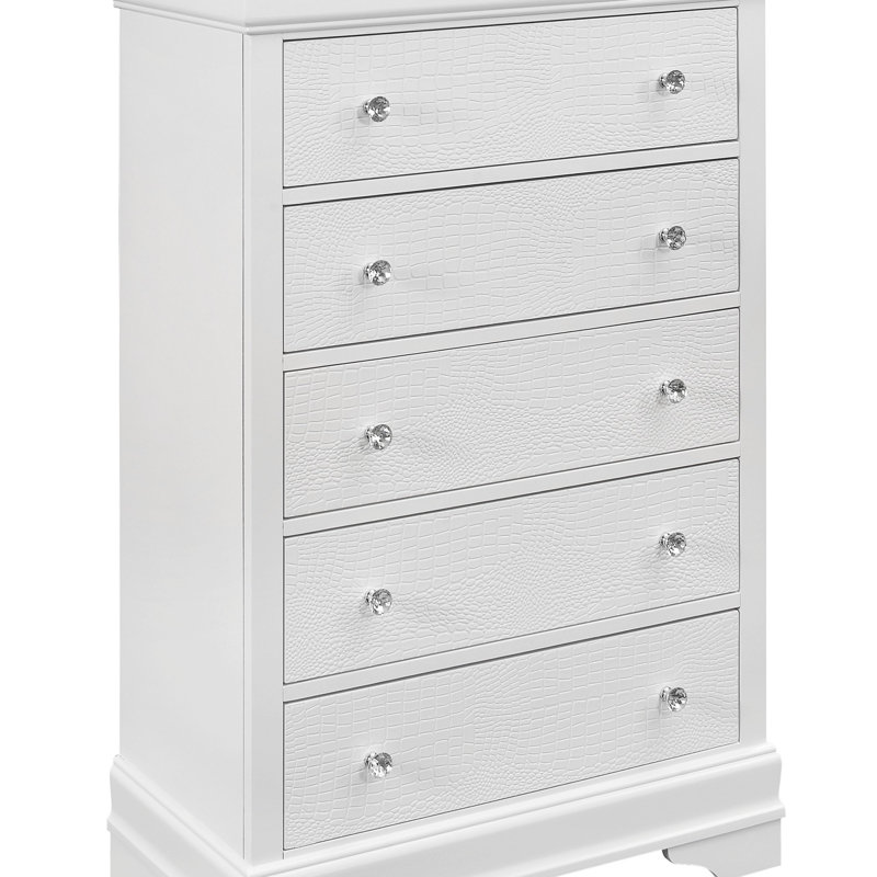 Commode en crocodile Shaker, Blanc