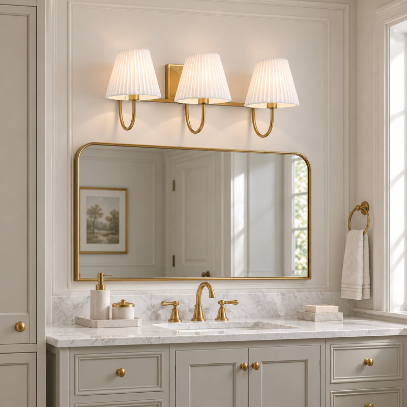 3-Light Linear Pleated Fabric Wall Sconce