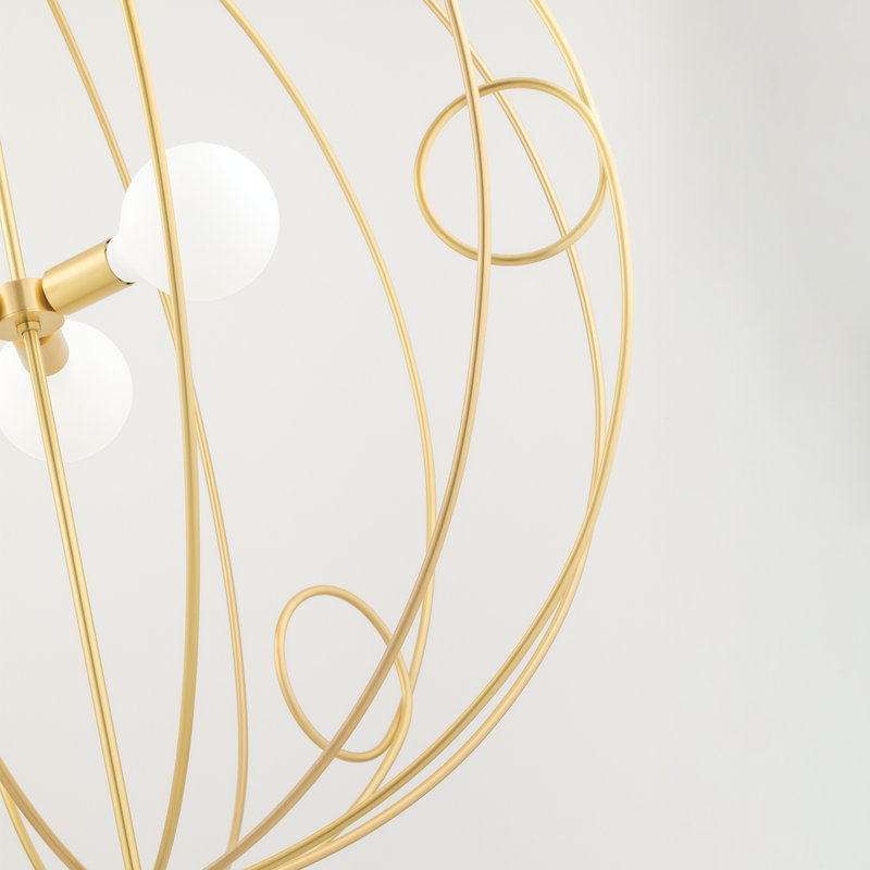 Alanis 41" Aged Brass LED Globe Pendant Light