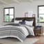 Housse de couette très grand / très grand 3 pièces, coton chenille, capitonnage blanc, chic, fermeture à boutons, 4 attaches de coin, lavable à la machine, et taies décoratives 3 pièces en coton, look, coins avec 2 inclus