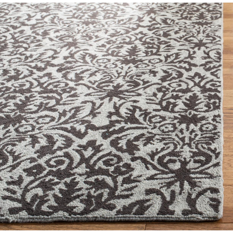 Damask Wool Hand Woven Area Rug, Rectangle 114 x 175cm