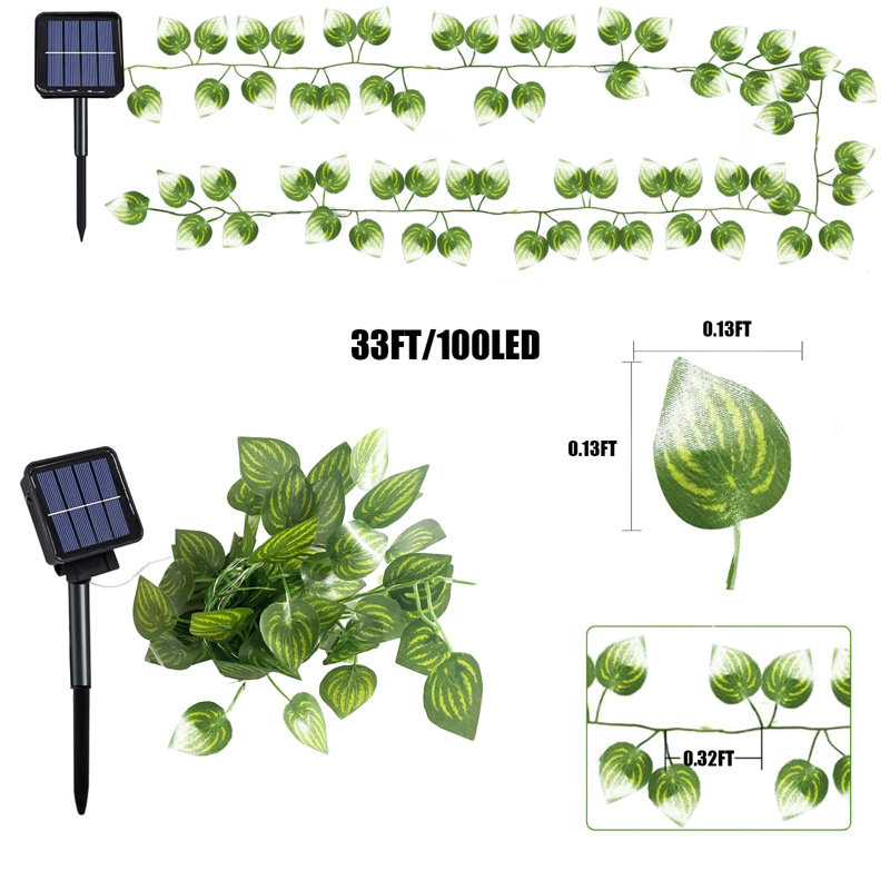 33 Ft Solar Ivy Vines Fairy String Lights