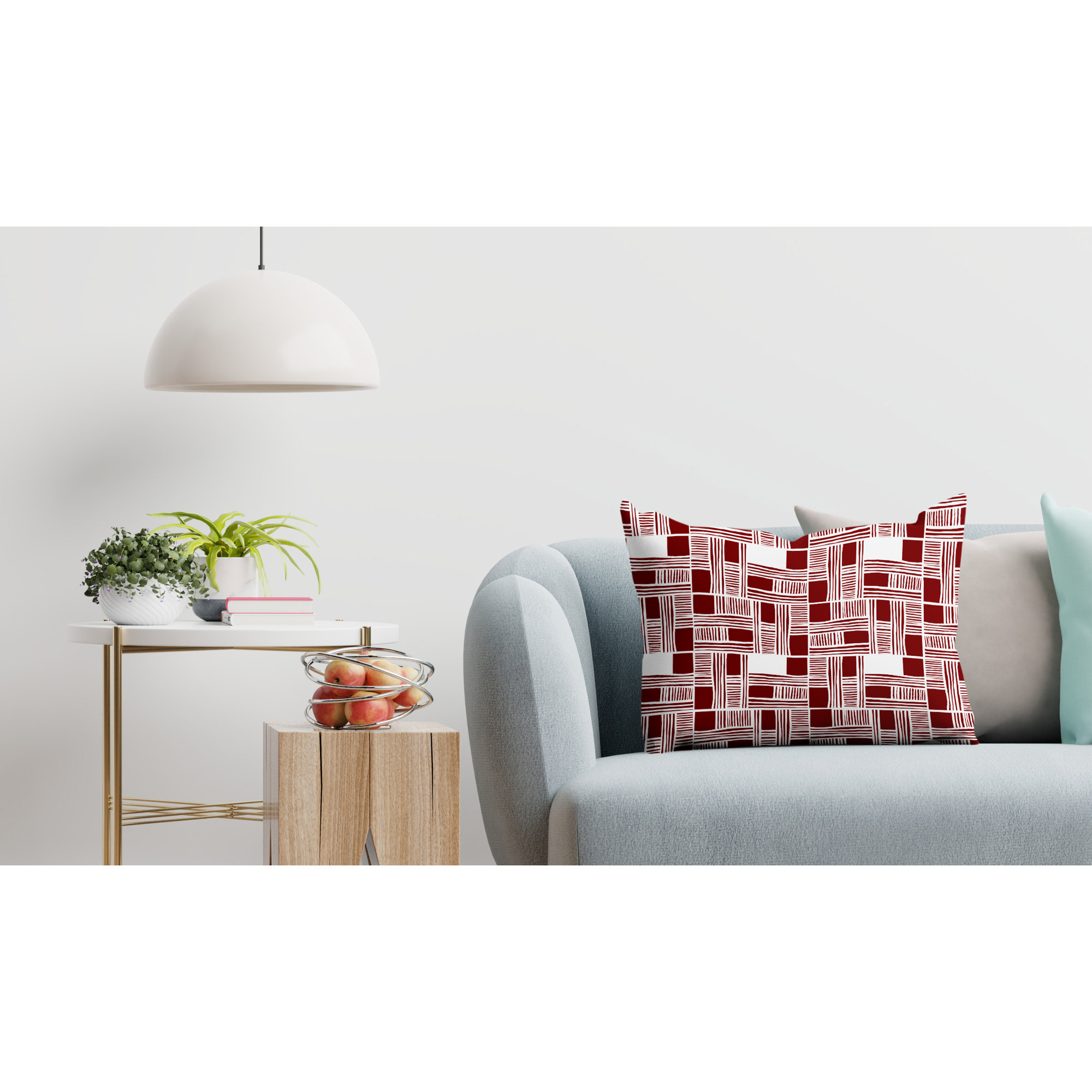 Kapri Indoor/Outdoor Throw Pillow, Red, 14" x 20", Rectangle