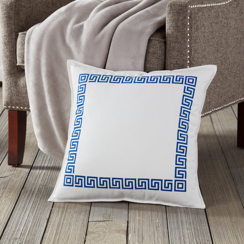  Coussin Greek Key, Bleu