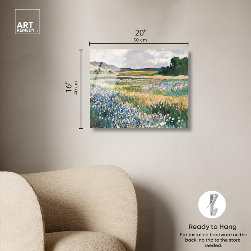 "Technicolor Field", reproduction d'art acrylique par Art Remedy, H 16 po x l 20 po