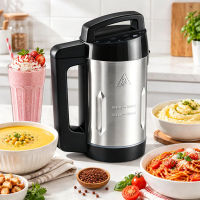 1.6L Countertop Heating Blender, 6 Programs Soup Maker, Anti-Overflow, Keep Warm, 900W Heating 140W Motor