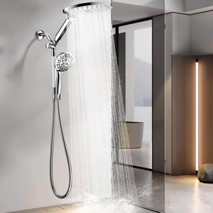 Pomme de douche double haute pression avec douchette à 9 modes et boyau de 79 po