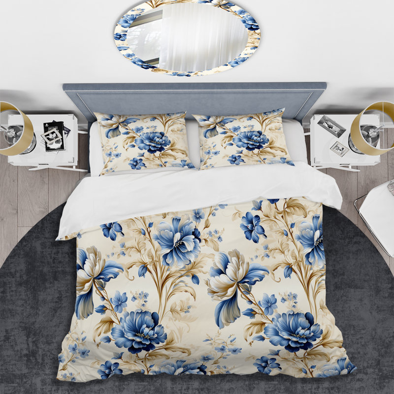 Ensemble de housse de couette Deella Halbach, Housse de couette simple + 1 taie décorative stan