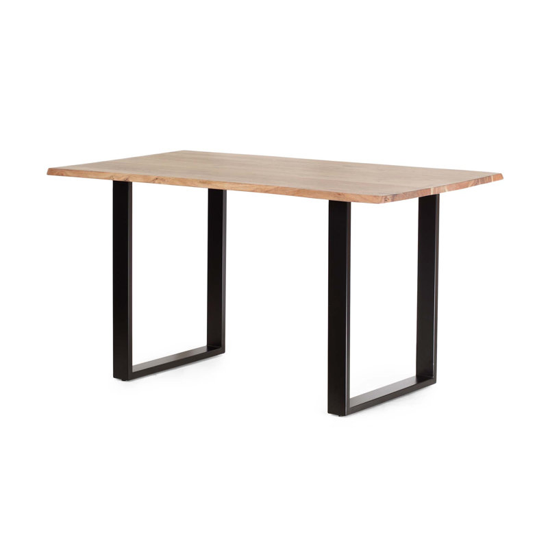 Table de salle à manger avec pieds noirs et plateau naturel
