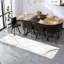 Ensemble de table à manger moderne 9 pièces avec grain de bois, chaises en polyuréthane noir pour la maison
