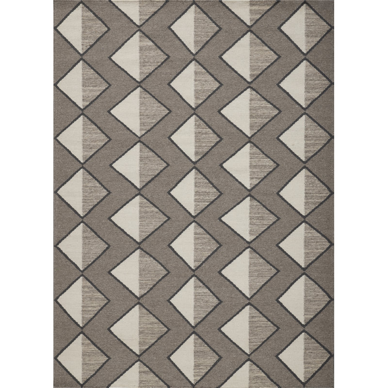 Textures Wool Geometric Area Rug, Rectangle 5' x 8'