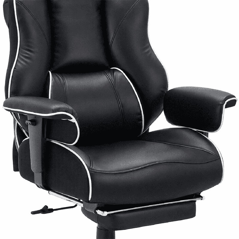 Fauteuil de bureau ergonomique avec repose-pieds Big & Tall, Noir