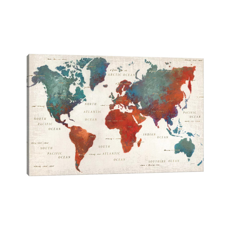 Monde coloré I - Impression, H 40 po x l 60 po x 1,5 po, Toile tendue