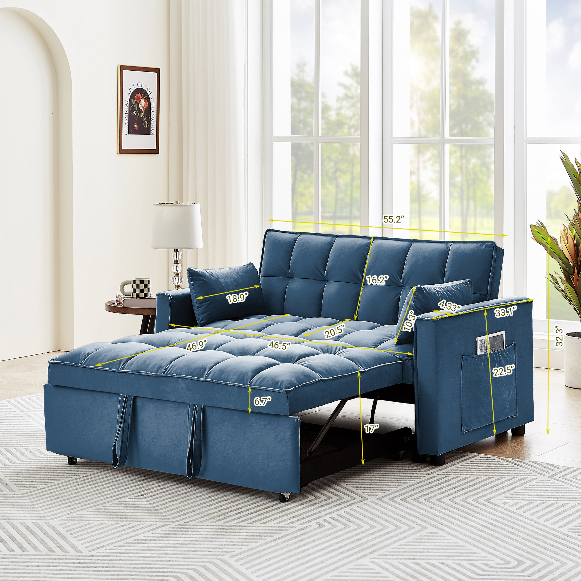 Latitude Run® Sleeper Sofa Couch W/Pull Out Bed | Wayfair