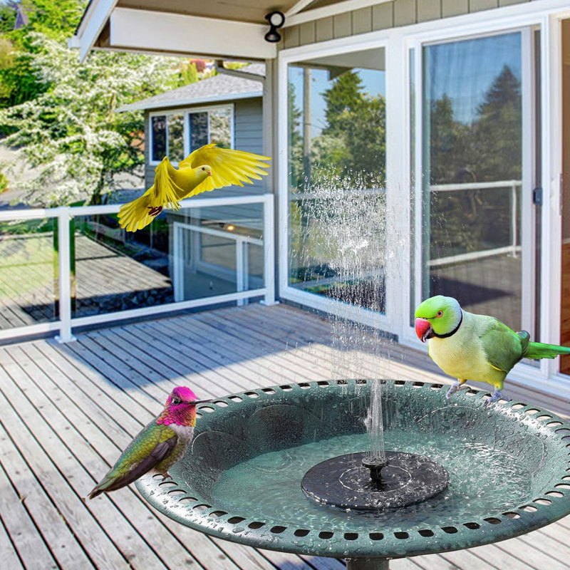 Salome Plastic / Acrylic Fountain Birdbath, Green