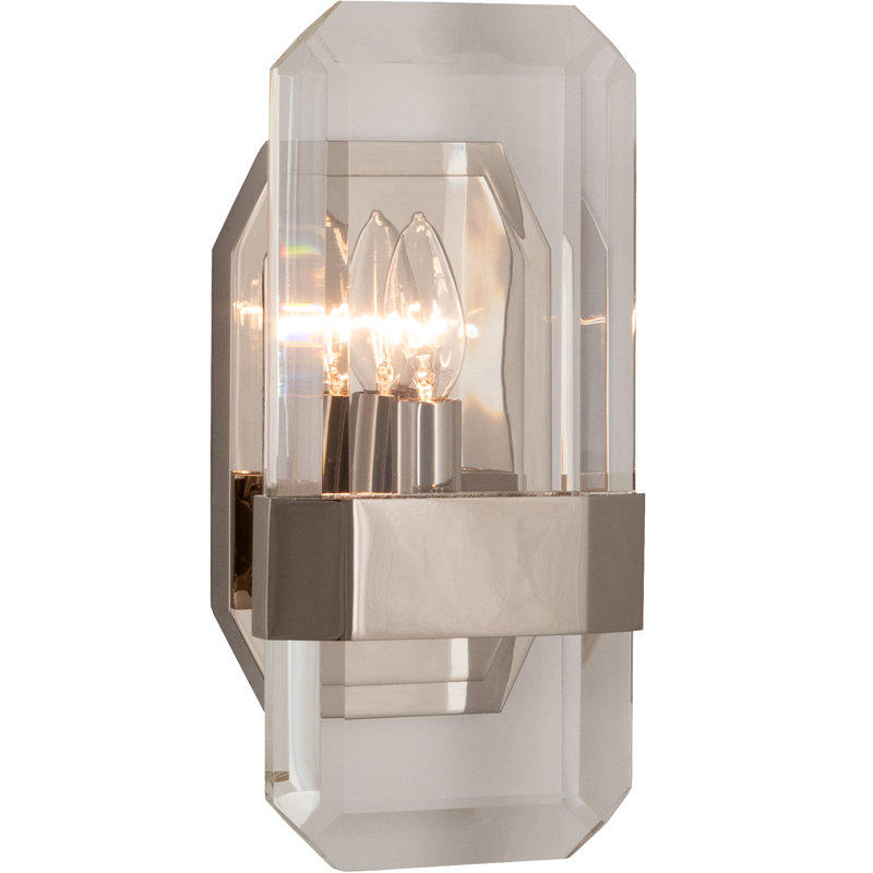 Jacqueline Wall Sconce - Polished Nickel, Lucite Crystal, Polished Nickel