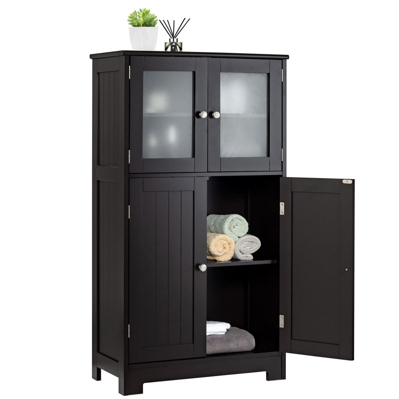 Freestanding Bathroom Cabinet, Black