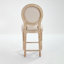 Ensemble de 2 chaises de salle à manger de style champêtre français, rembourrées avec un dossier rond, des sculptures exquises et une conception démontable pour une utilisation efficace de l'espace