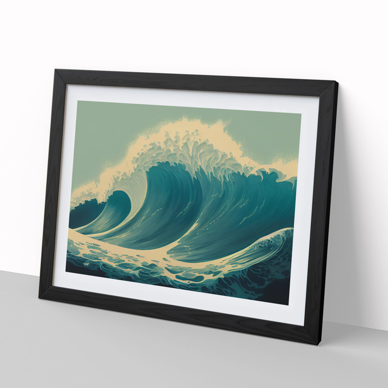 Awesome Ocean Wave - Framed Print, Black, 46cm H x 64cm W x 2cm D