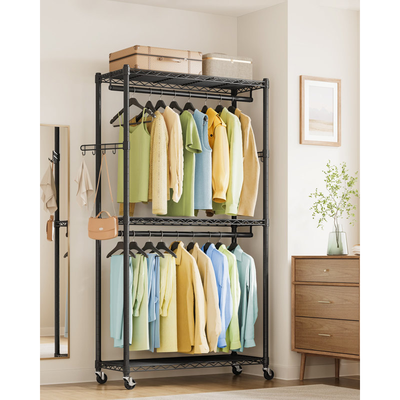 35.4-inch Wide Clothing Rack On Wheels