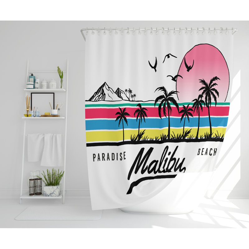 Emilie Polyester Shower Curtain Set, 168cm H x 168cm W