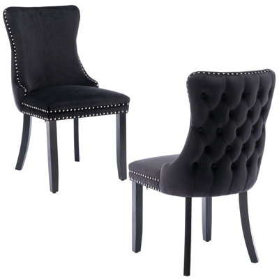 Seita Tufted Velvet Upholstered Wingback Parsons Chair