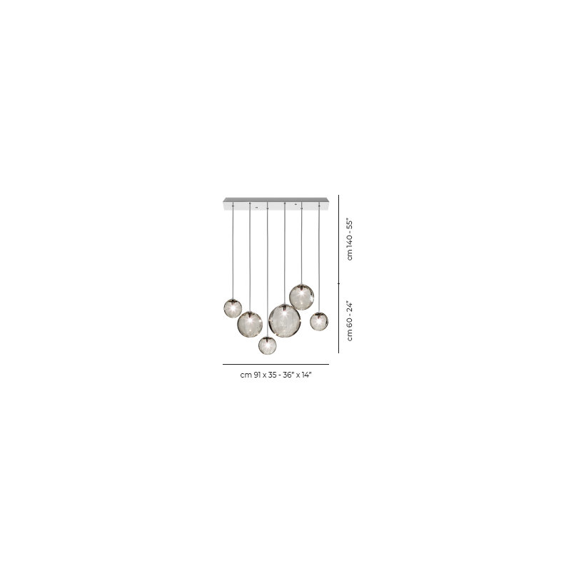 Puppet Suspension L6 Smoky Transparent Matt Black 1 G9 Ul, Smoky Transparent, Glossy Chrome