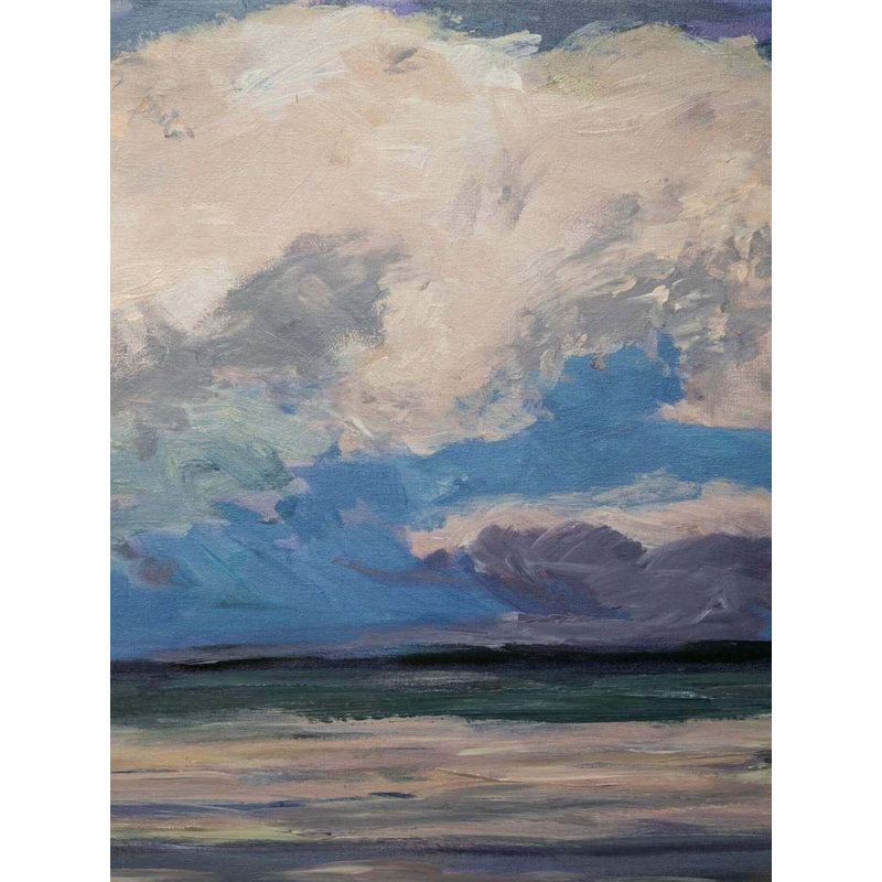 «Celadon III» par John Beard - reproduction non encadrée, White Framed Canvas, 49.5" H x 37.5" W x 1.75" D