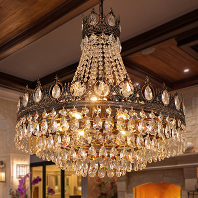 Lustre 9 lumières de style campagne antique
