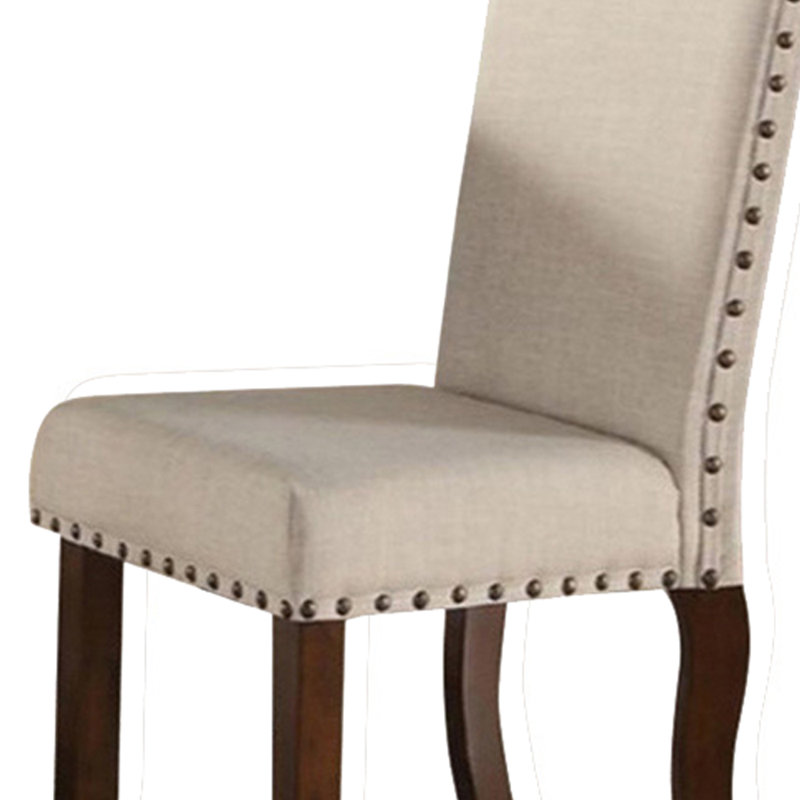 Anajae High Brown Faux Leather Upholstered Side Chair