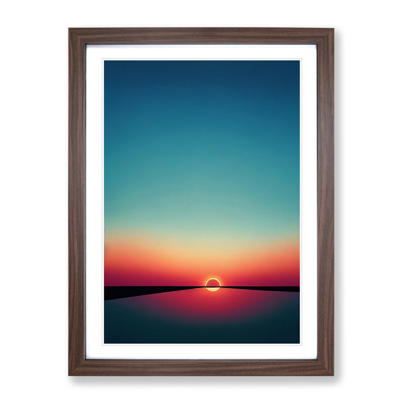 Mind Blowing Sunset - Framed Print, 64cm H x 46cm W x 2cm D, Walnut